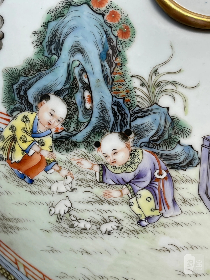 民国 粉彩婴戏纹大铺首尊 - 图8